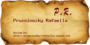 Pruzsinszky Rafaella névjegykártya